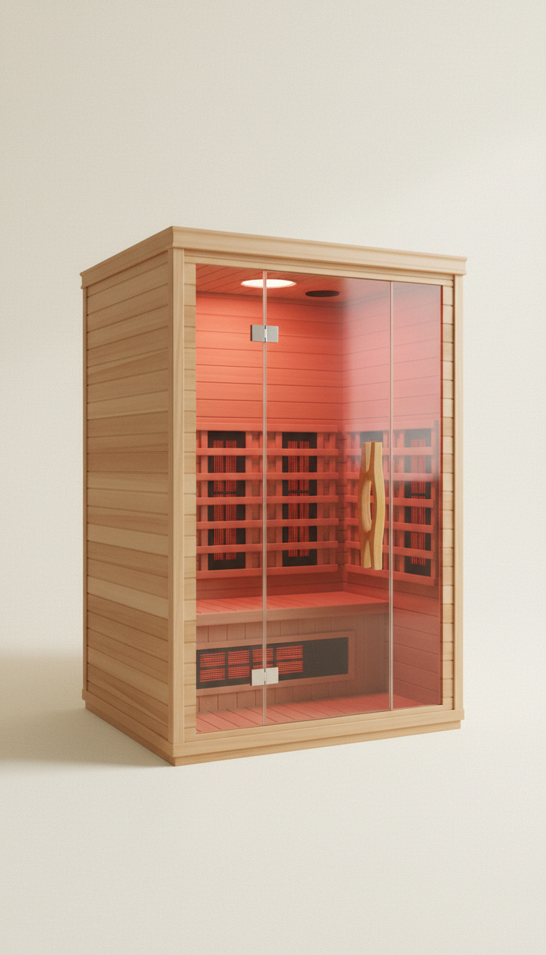 Infrared Sauna with Birchwood Paneling